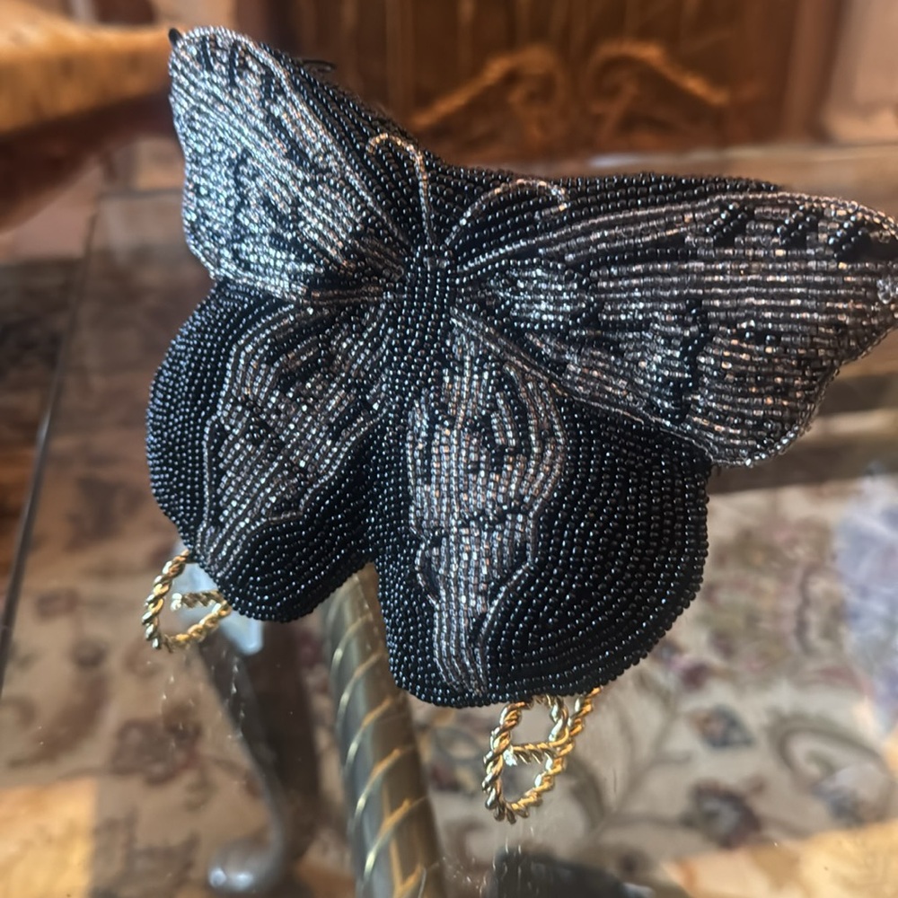 Neiman Marcus mini purse Black Beaded
